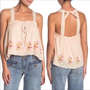 Free People Golden Hour Embroidered Camisole